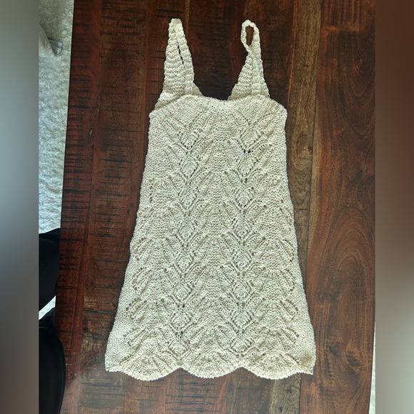 Zara cream crochet knit dress - Picture 2 of 4